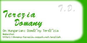 terezia domany business card